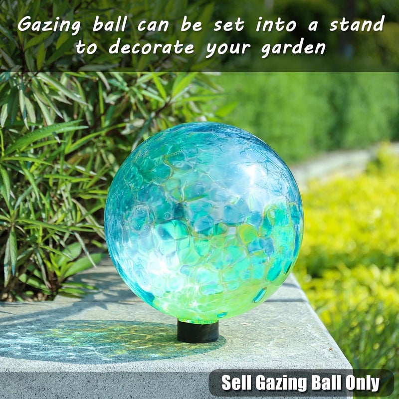 VCUTEKA Gazing Ball, Glass Gazing Balls Sphere for Garden Lawn Outdoor Ornament Yard Decorative, Blue Swirl, 10" - Image 3